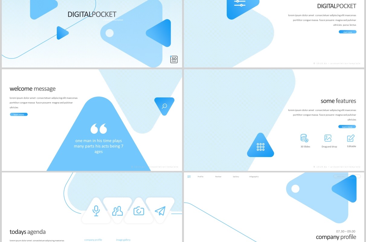 数字公司数据分析产品介绍PPT模板digital pocket powerpoint template