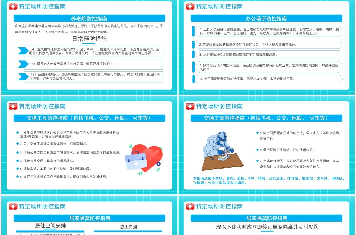 蓝色卡通医疗医护疫情复发不容忽视通用PPT模板