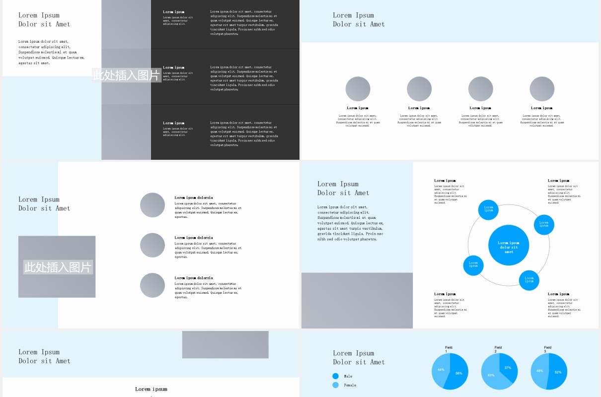简约企业项目业务介绍宣传图片排版设计PPT模板PROBUSCO - Business PowerPoint Template