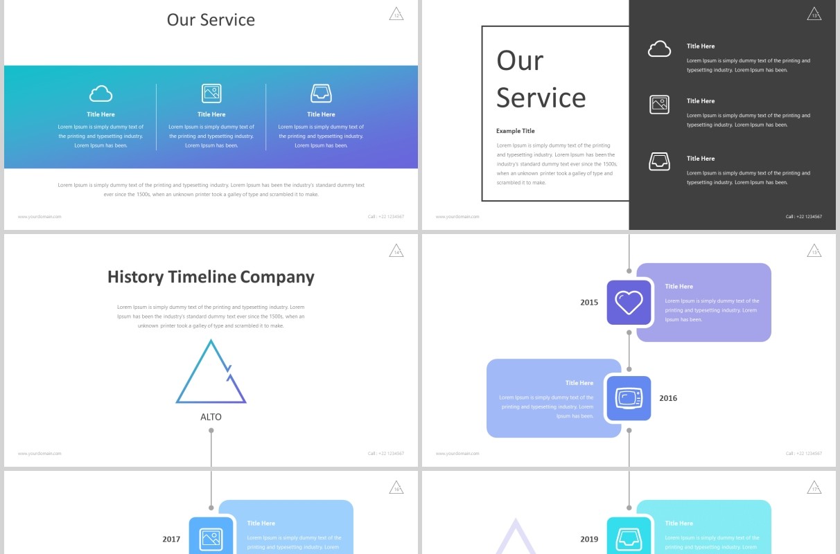 简洁简约公司简介产品项目计划书PPT模板版式设计Alto - Powerpoint Template