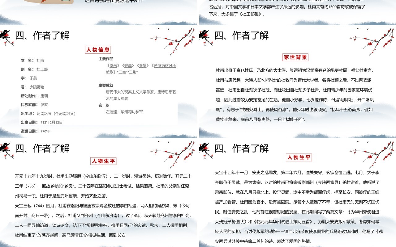 部编版七年级语文下册望岳课件PPT模板
