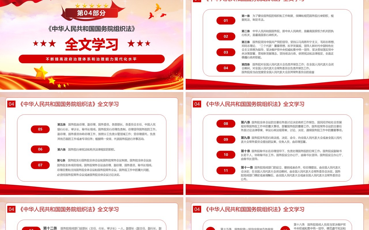 解读中华人民共和国国务院组织法PPT模板