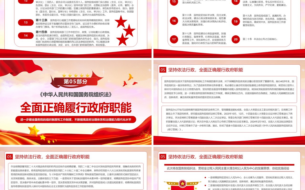 解读中华人民共和国国务院组织法PPT模板