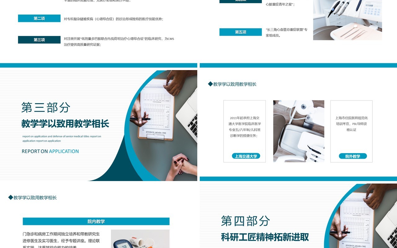 医学高级职称申报答辩汇报动态PPT模板