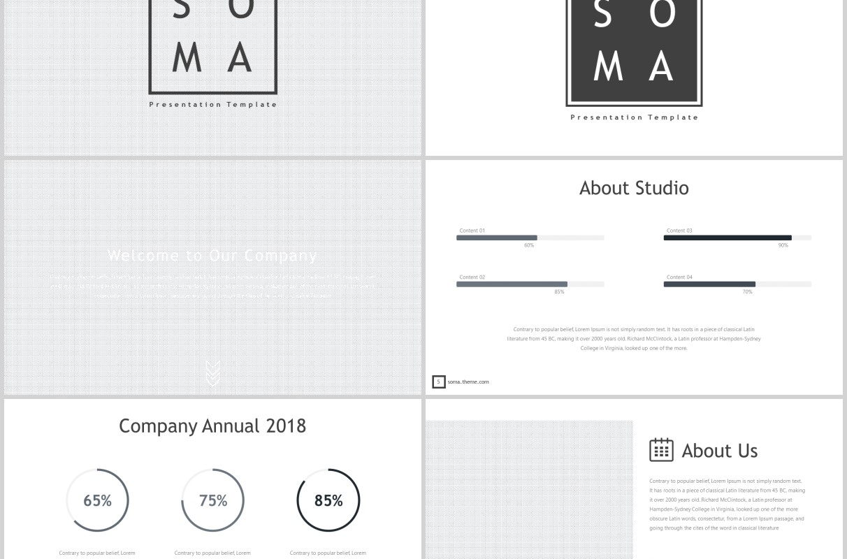 商务项目产品宣传介绍PPT版式模板Soma - Powerpoint Template