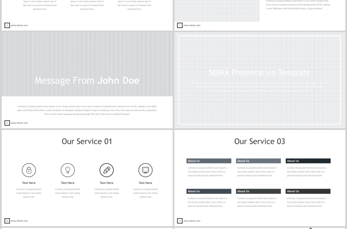 商务项目产品宣传介绍PPT版式模板Soma - Powerpoint Template