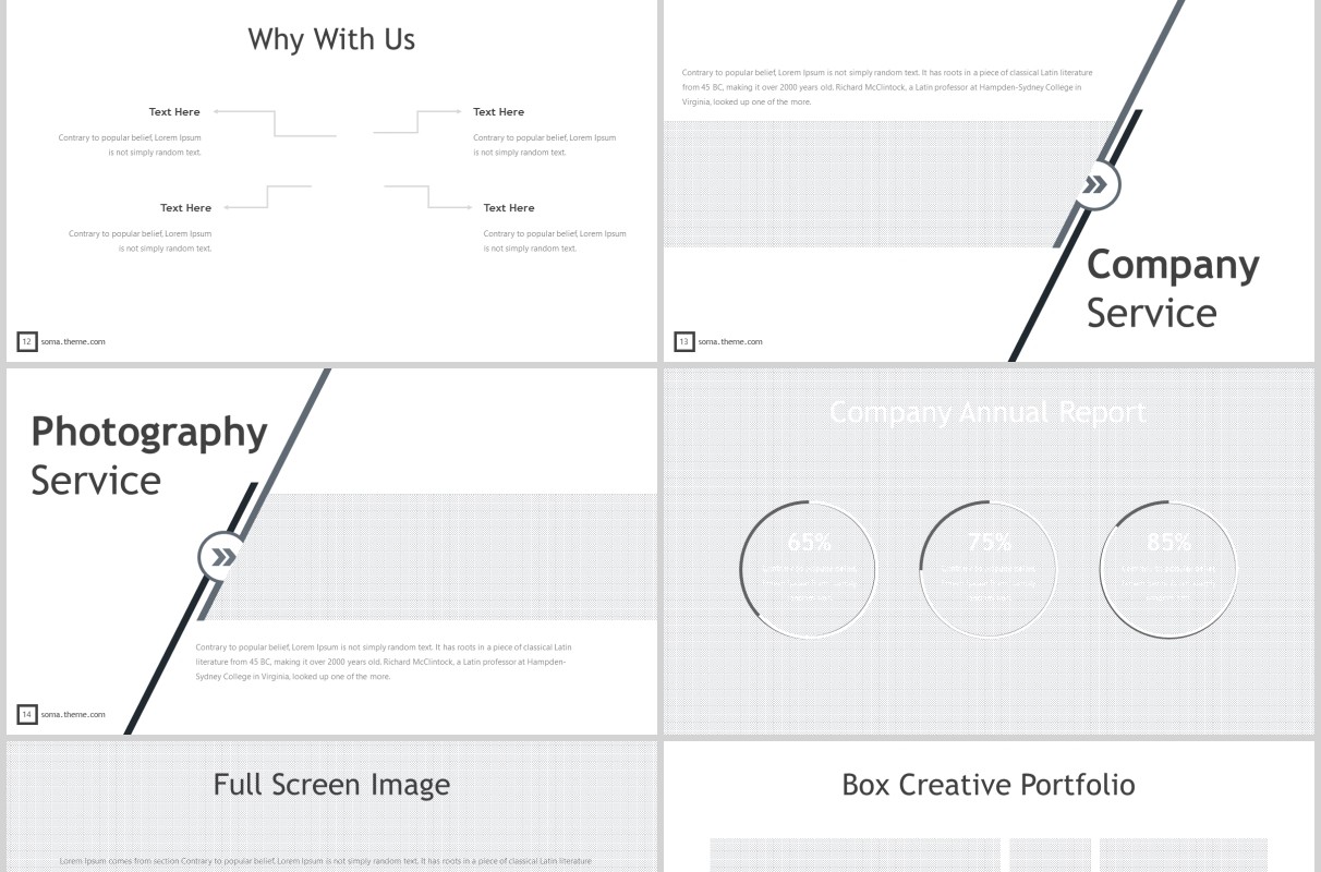 商务项目产品宣传介绍PPT版式模板Soma - Powerpoint Template