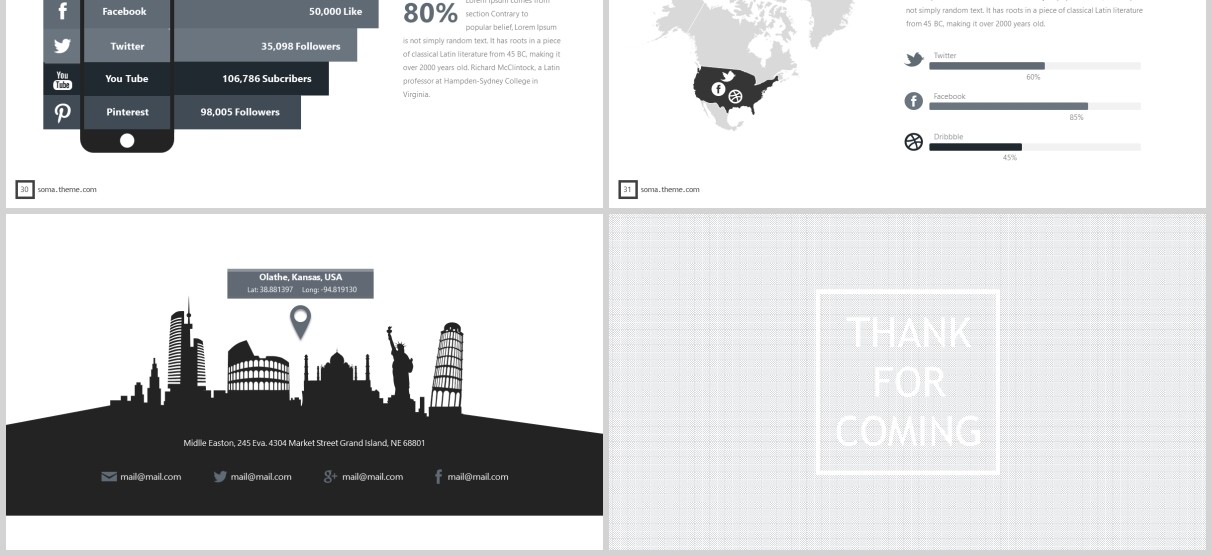 商务项目产品宣传介绍PPT版式模板Soma - Powerpoint Template