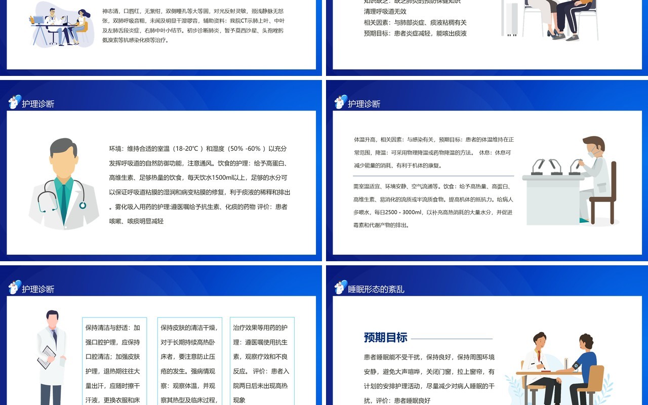 肺部感染病人的个案护理医疗医院动态PPT模板