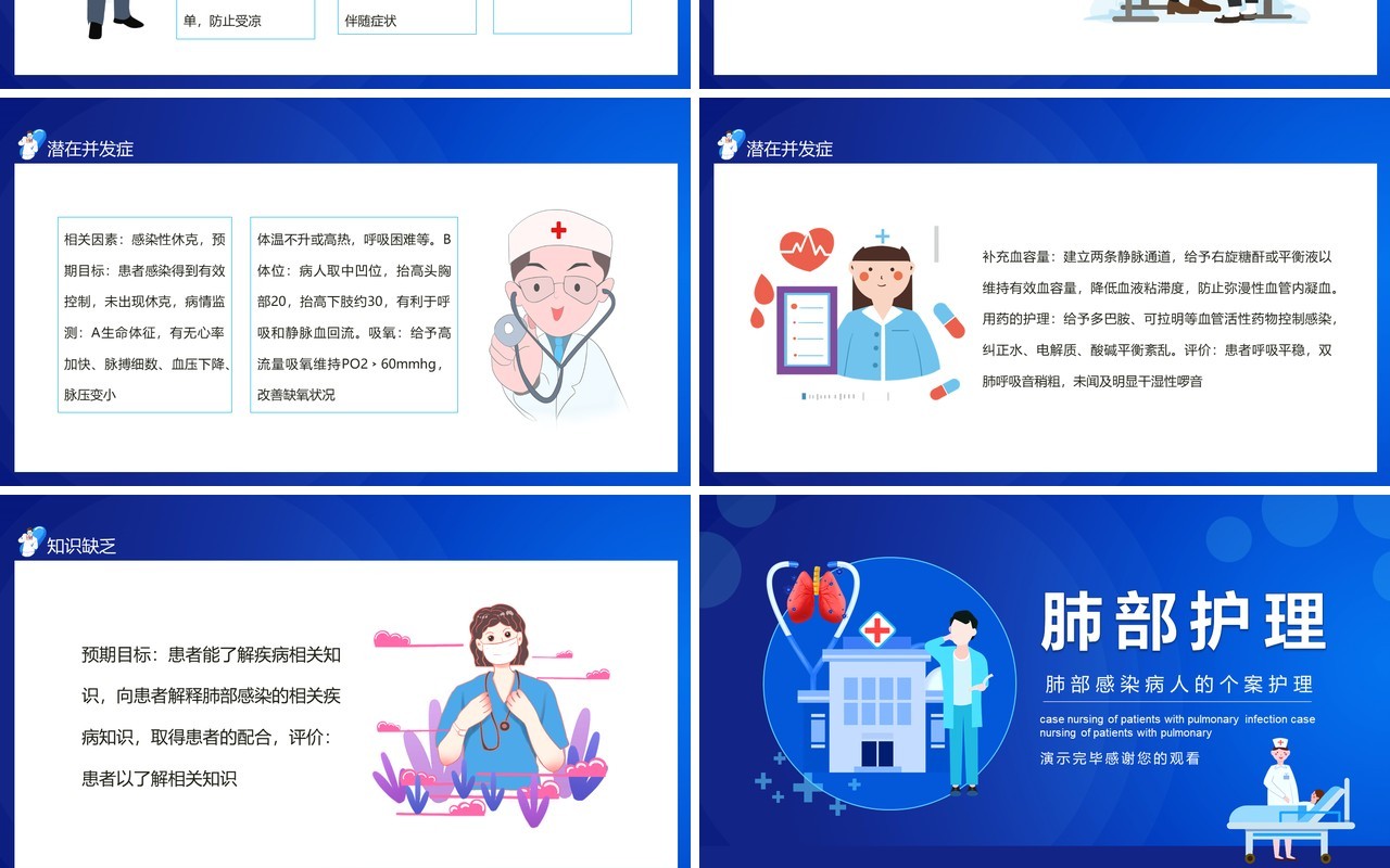 肺部感染病人的个案护理医疗医院动态PPT模板