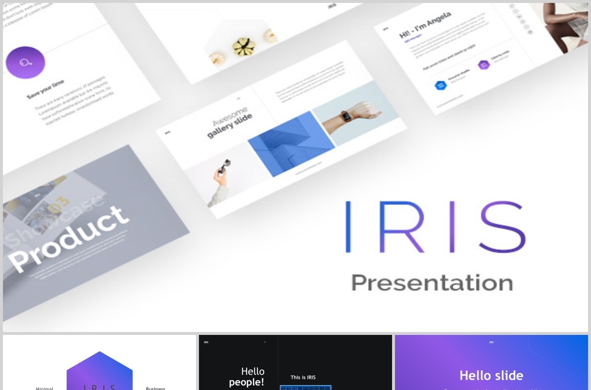 商务信息图片排版PPT模板KEY模板IRIS PowerPoint Template Keynote