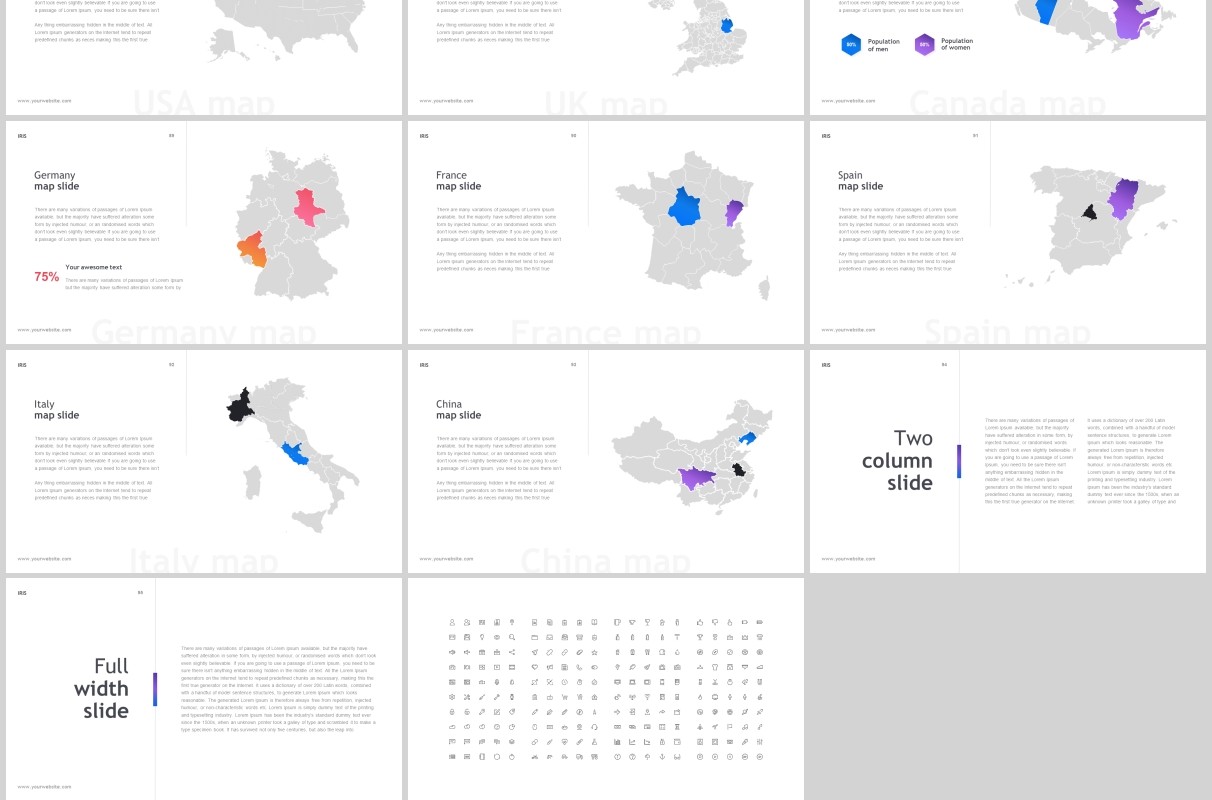 商务信息图片排版PPT模板KEY模板IRIS PowerPoint Template Keynote