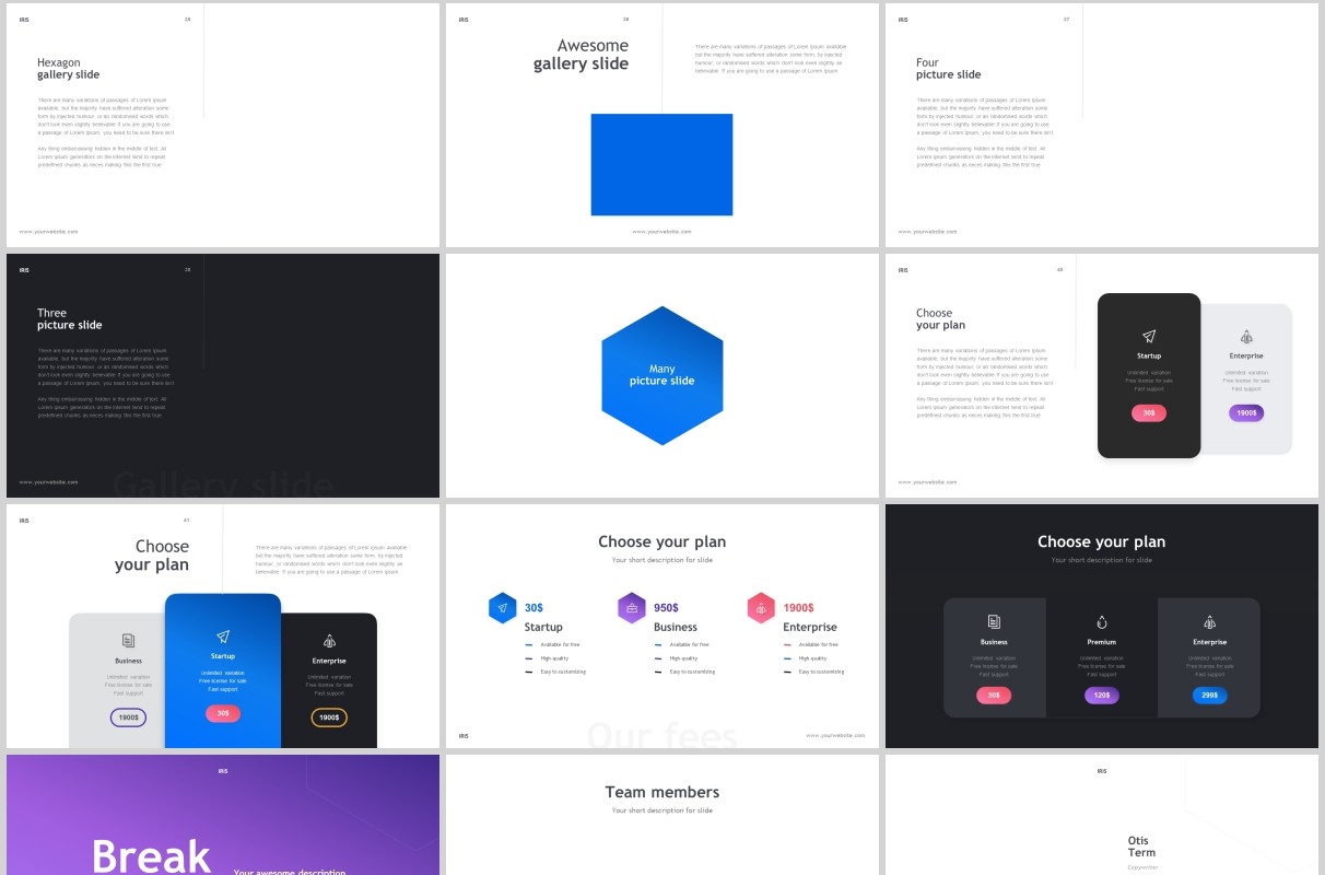 商务信息图片排版PPT模板KEY模板IRIS PowerPoint Template Keynote