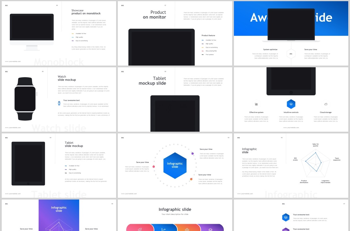商务信息图片排版PPT模板KEY模板IRIS PowerPoint Template Keynote