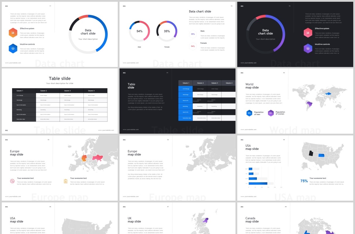 商务信息图片排版PPT模板KEY模板IRIS PowerPoint Template Keynote