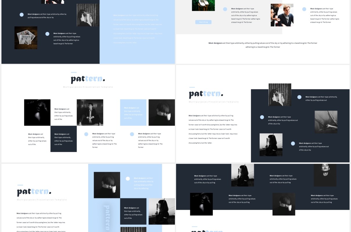 图片排版设计国外PPT模板Pattern Powerpoint Template