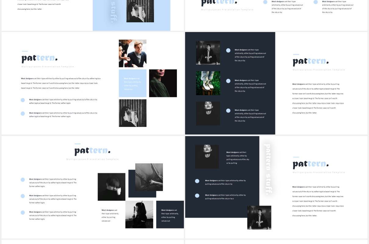 图片排版设计国外PPT模板Pattern Powerpoint Template