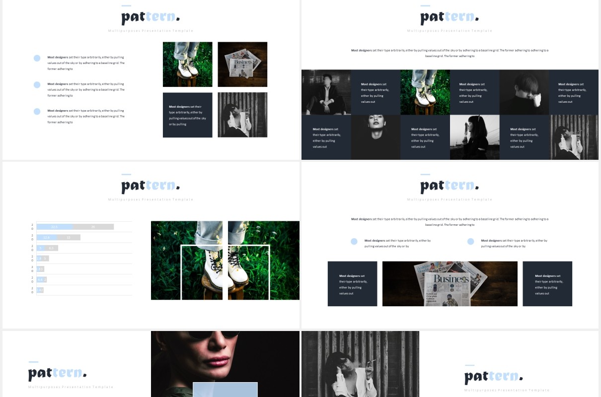 图片排版设计国外PPT模板Pattern Powerpoint Template