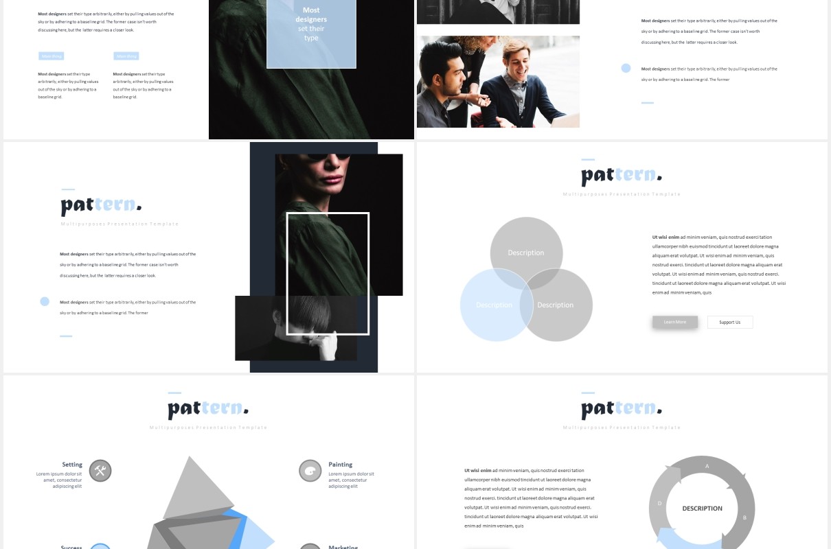 图片排版设计国外PPT模板Pattern Powerpoint Template