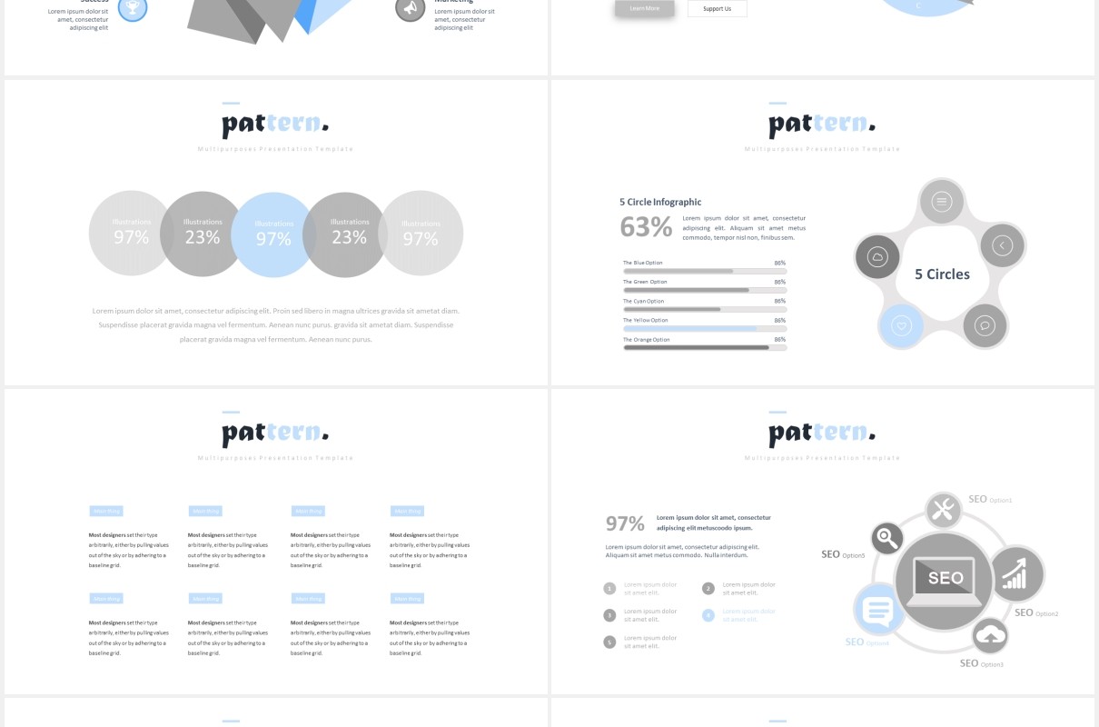 图片排版设计国外PPT模板Pattern Powerpoint Template