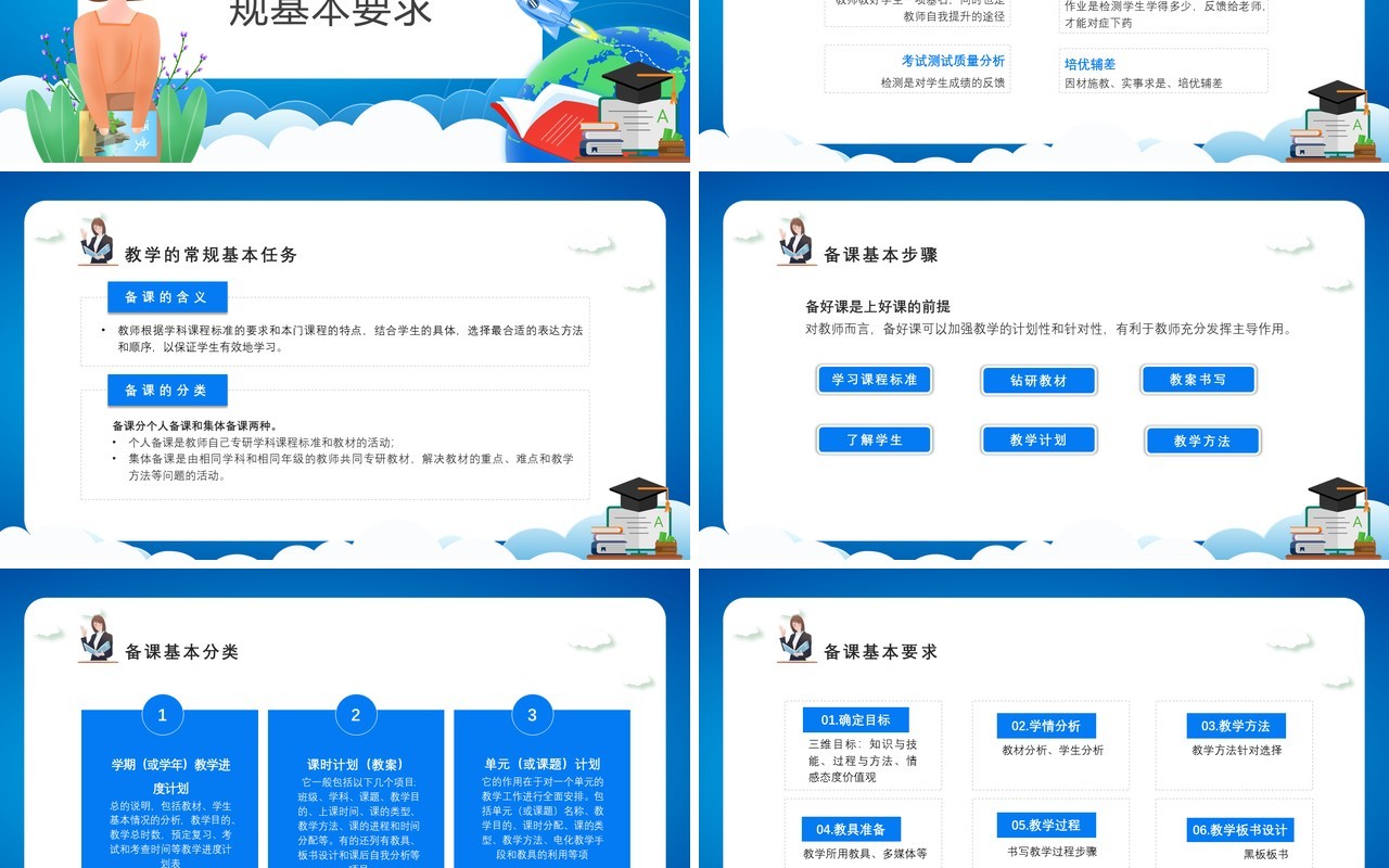 蓝色卡通新教师入职培训课件动态PPT模板