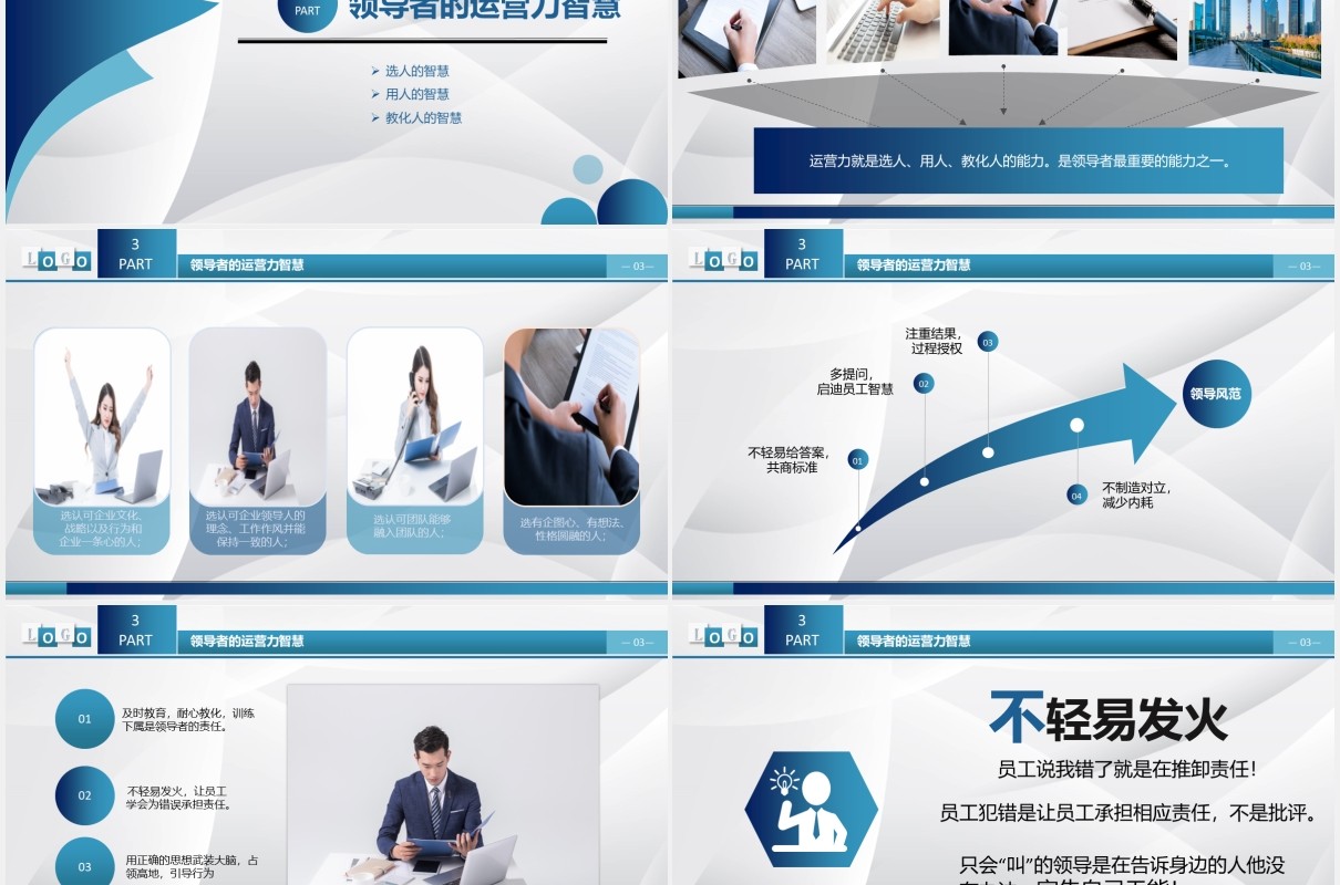 简约企业管理培训如何全方位提升领导力课件PPT模板