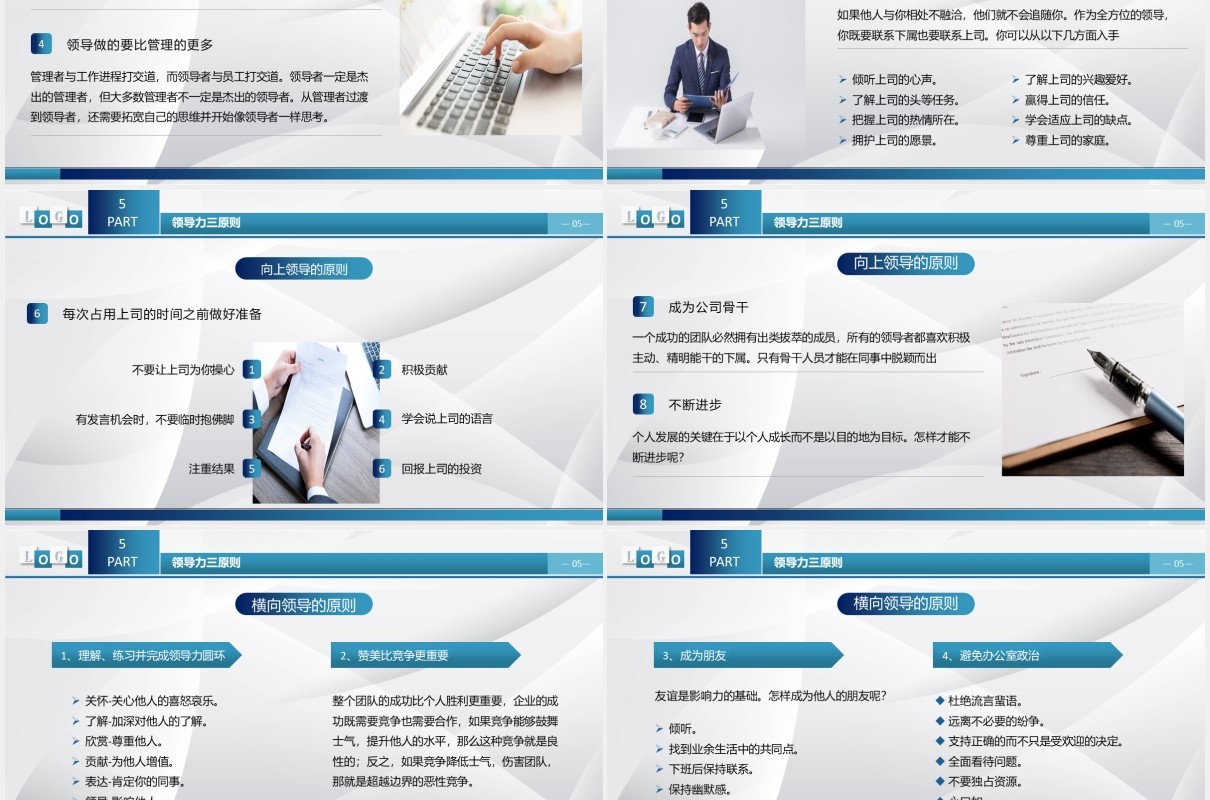 简约企业管理培训如何全方位提升领导力课件PPT模板