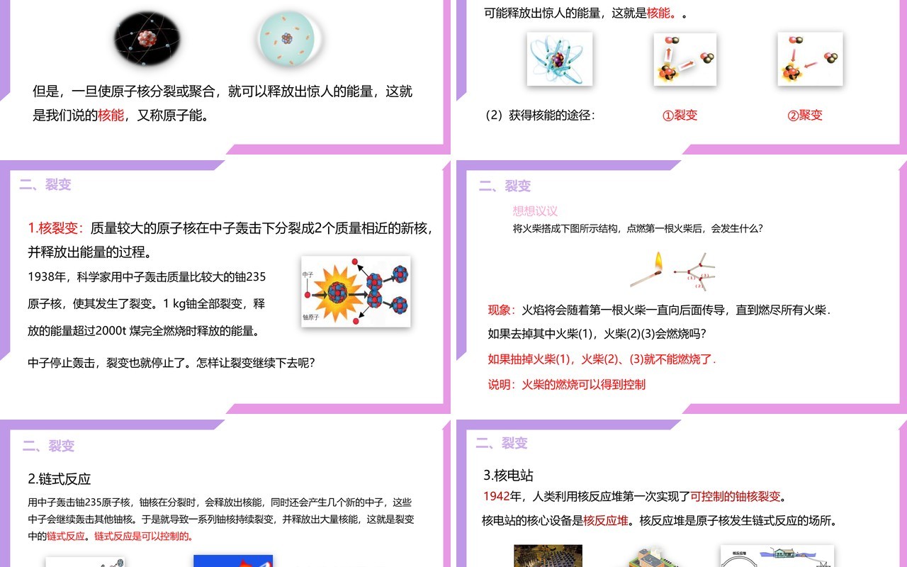 部编版九年级物理全册核能课件PPT模板