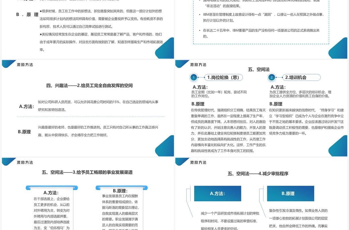 蓝色渐变商务风员工激励培训PPT模板
