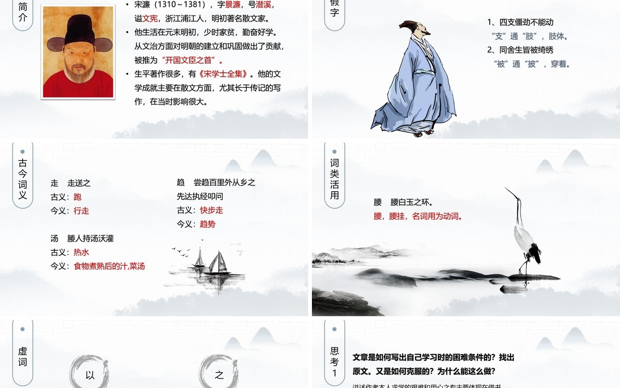 部编版九年级语文下册送东阳马生旭课件PPT模板
