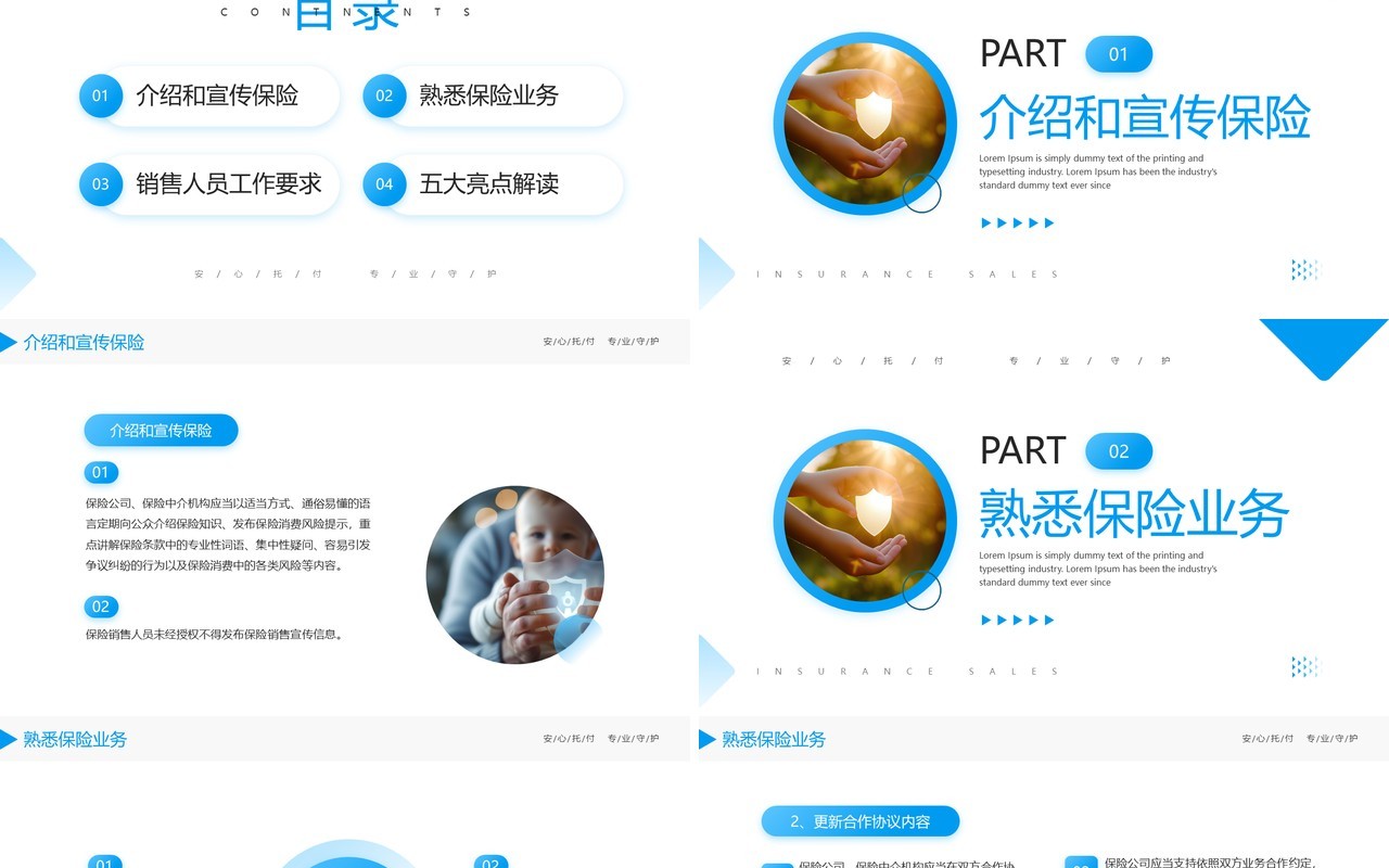 蓝色商务风保险销售行为管理办法PPT模板