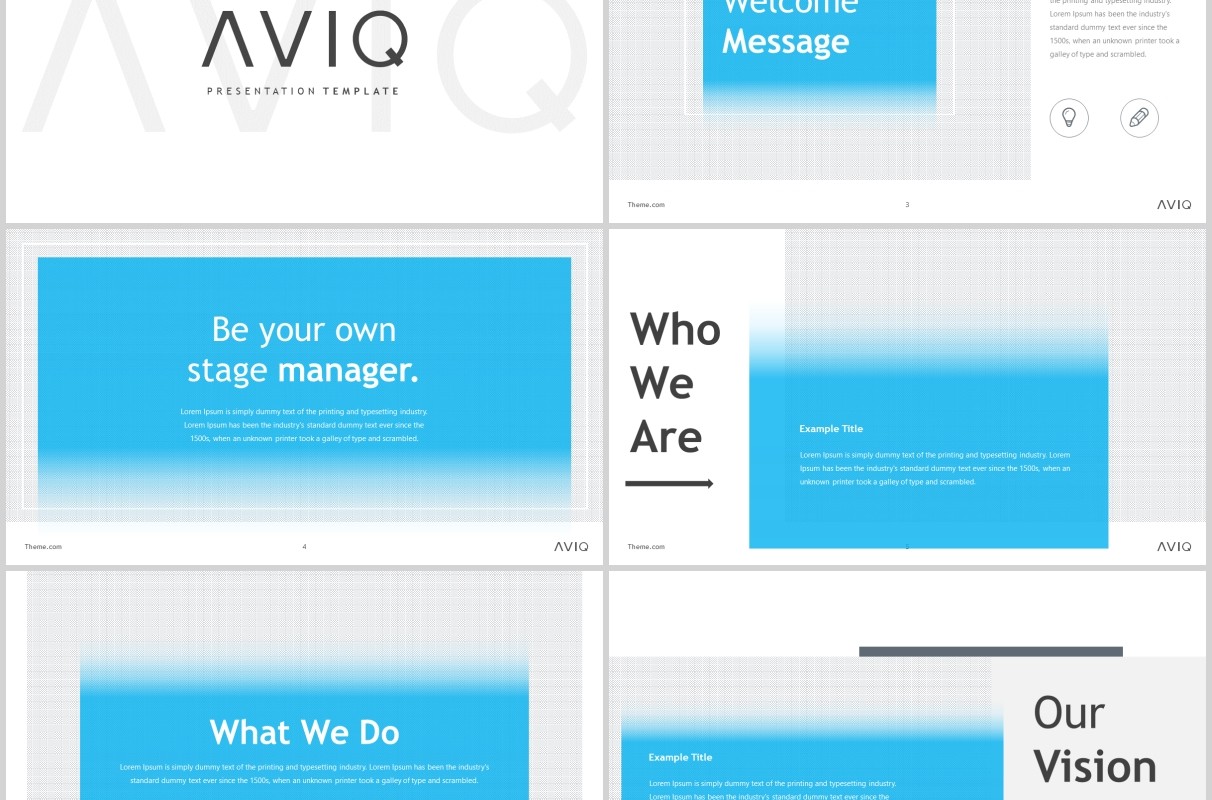 大气公司介绍产品宣传PPT版式模板Aviq - Powerpoint Template