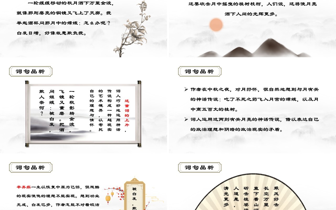 部编版九年级语文下册太常引建康中秋夜为吕叔潜赋课件PPT模板