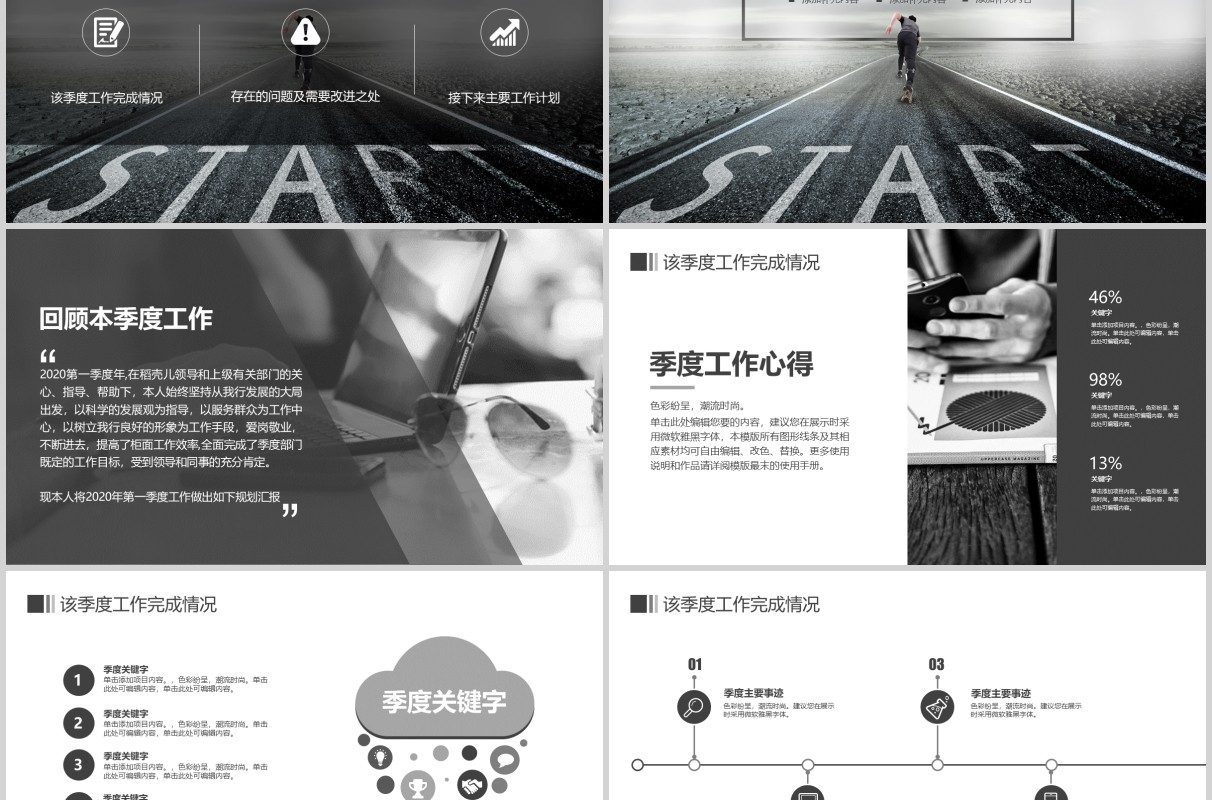 公司季度总结汇报PPT模板