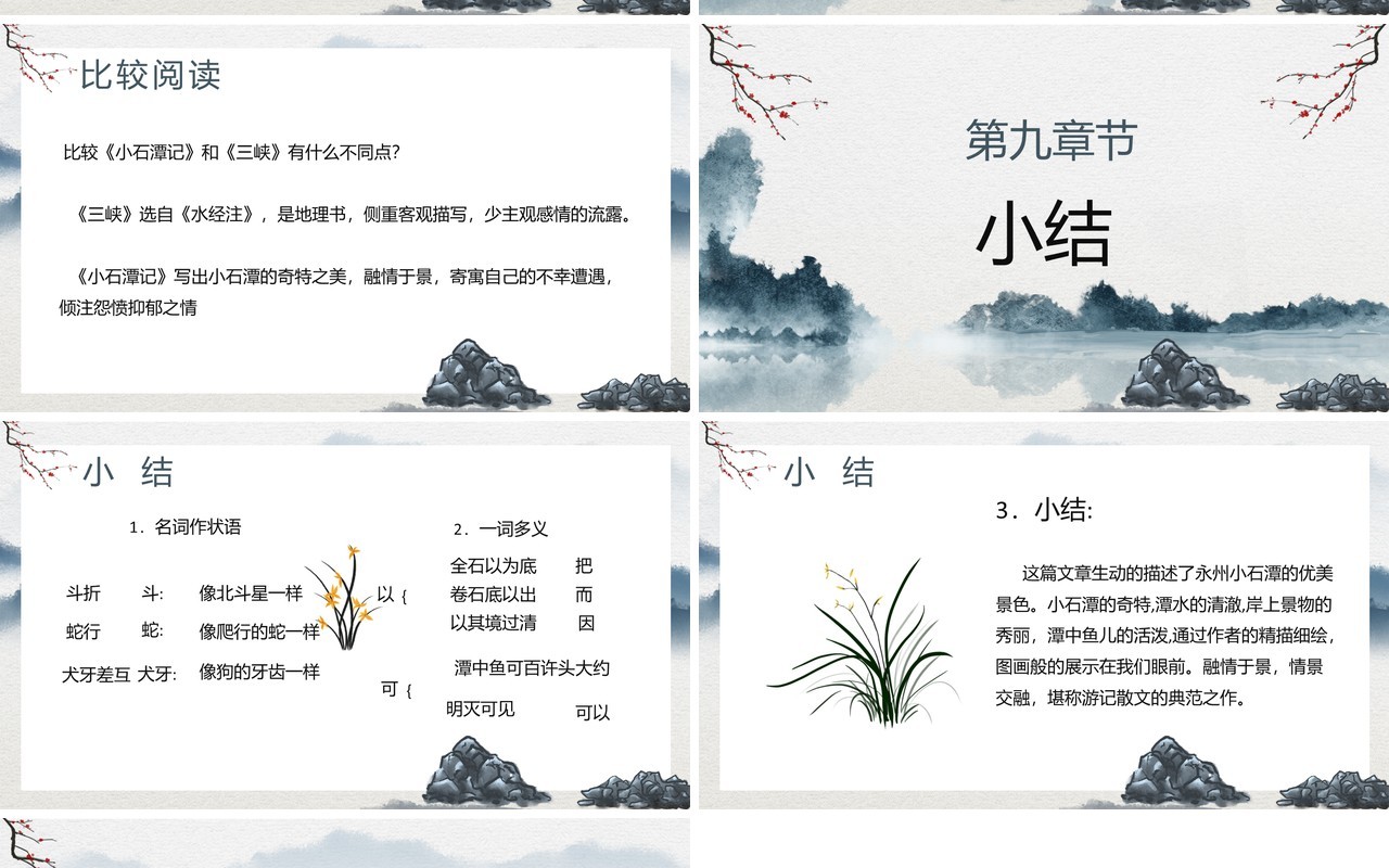部编版八年级语文下册小石潭记课件PPT模板