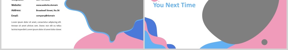 蓝粉色创意图片排版教育行业PPT模板Innenraum - Abstract Powerpoint Template