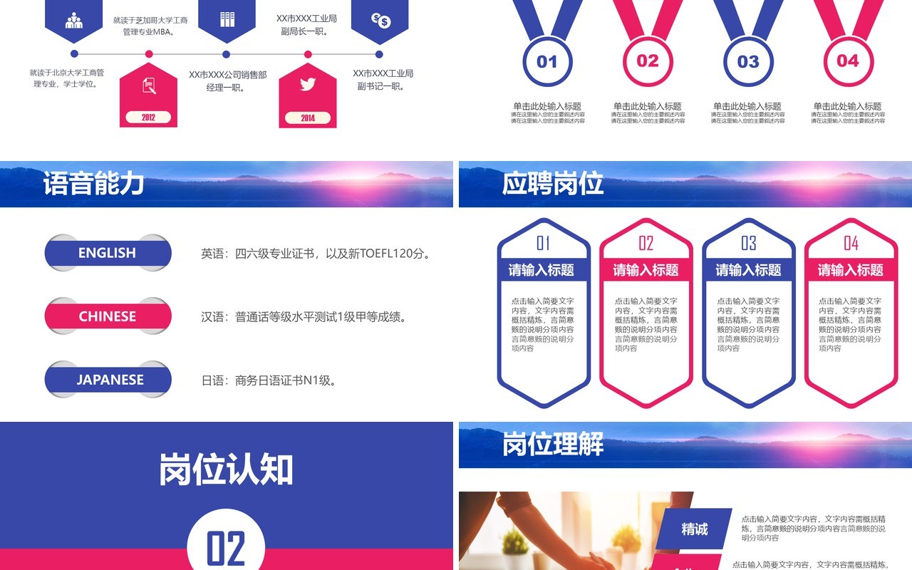 个性岗位竞聘报告PPT模板