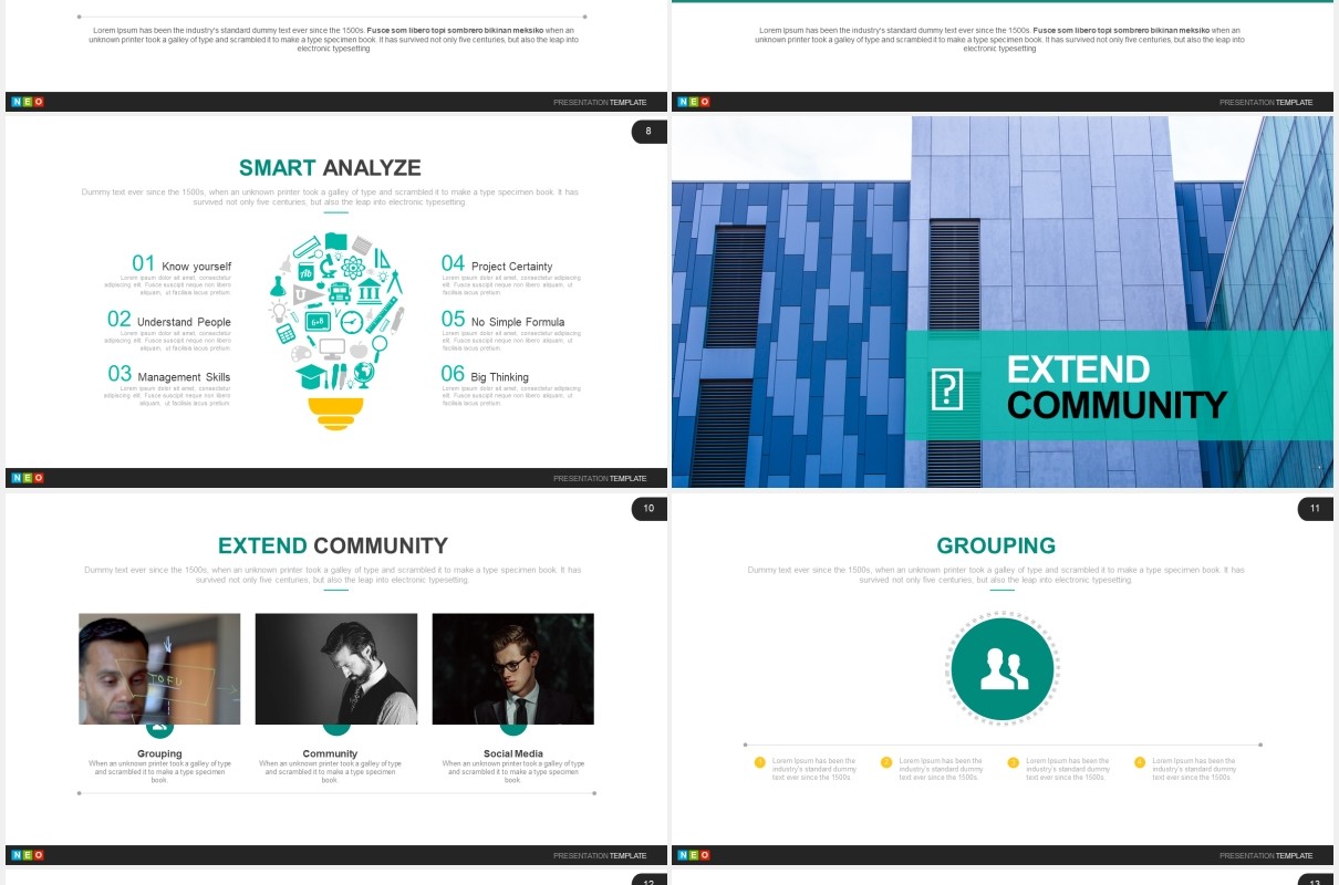 高端商业计划工作报告可视化图表PPT模板neo powerpoint