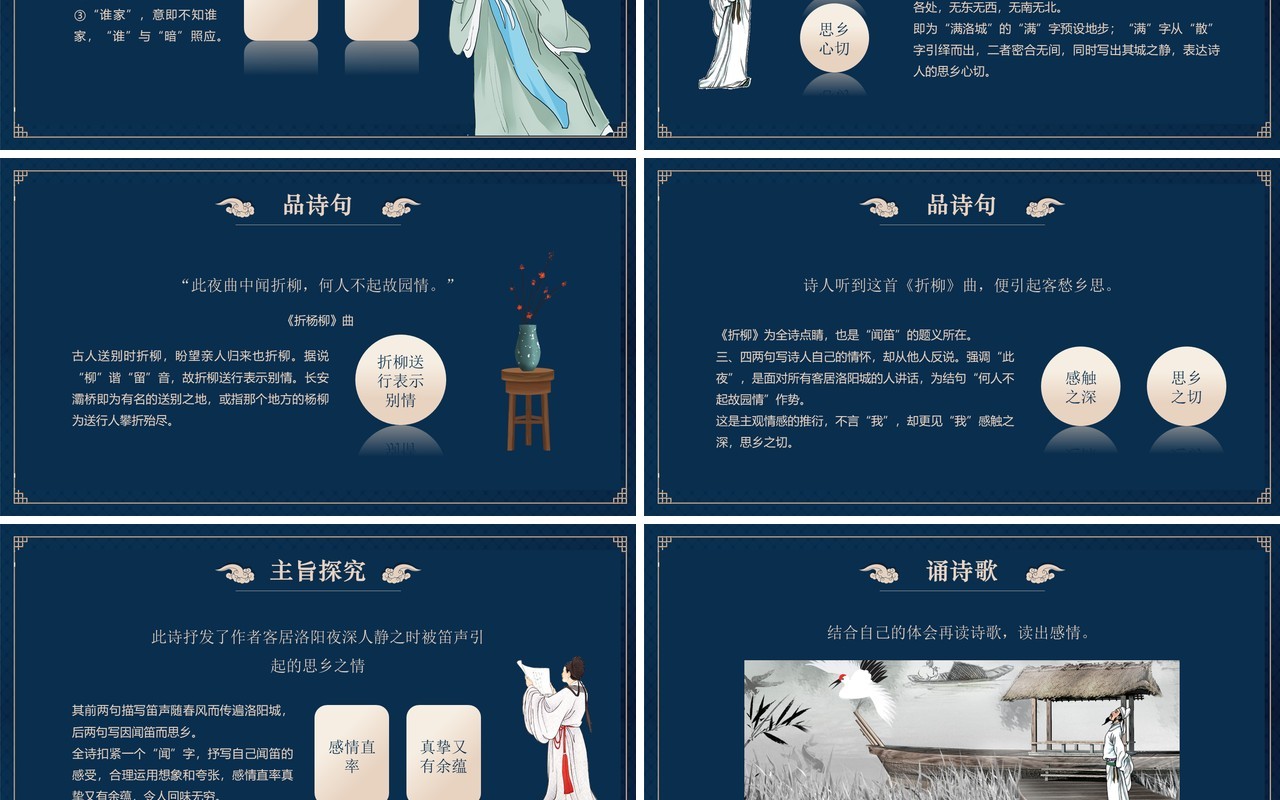 部编版七年级语文下册春夜洛城闻笛课件PPT模板