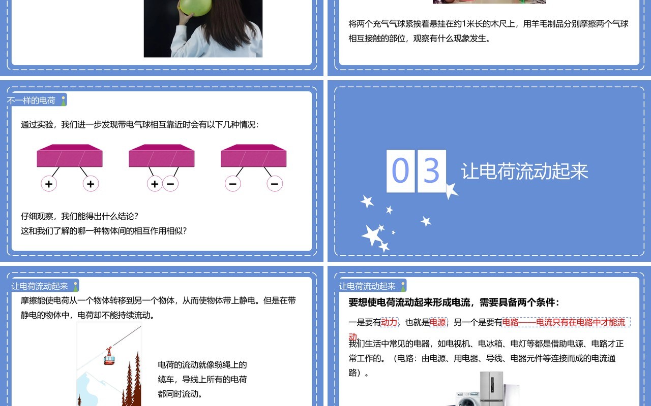 教科版四年级下册生活中的静电现象课件PPT模板