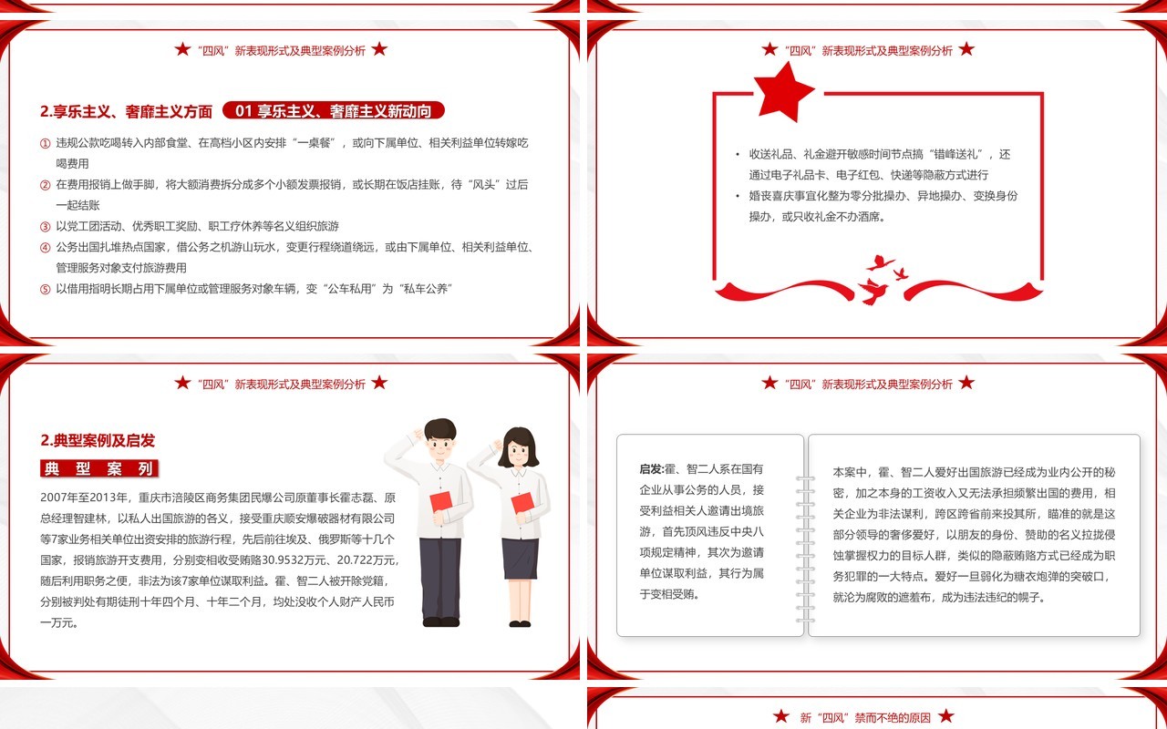 红色简约风纠四风树新风PPT模板