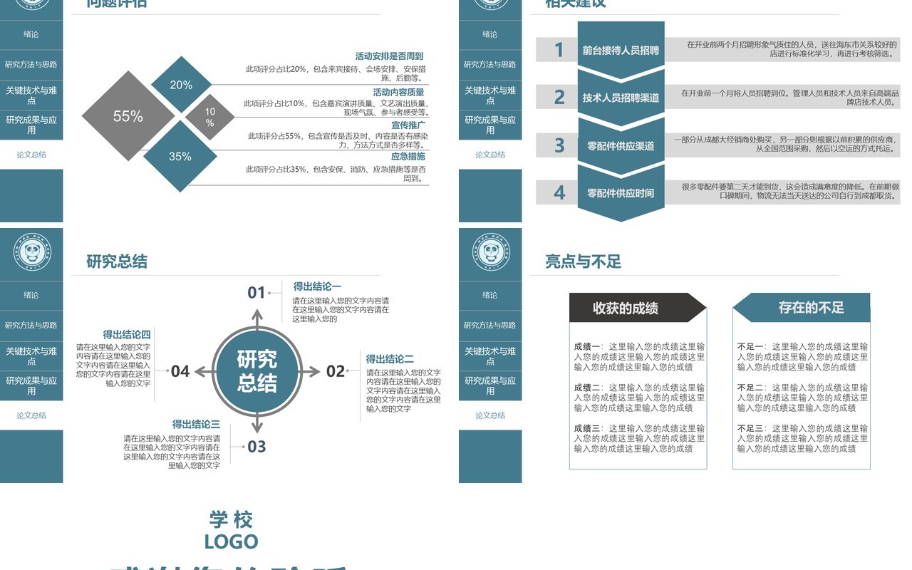 简约风毕业论文答辩研究生论文开题报告PPT模板
