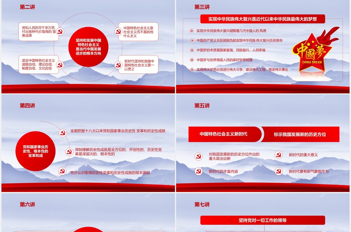 相关领导新时代中国特色社会主义思想三十讲党政党课PPT模板
