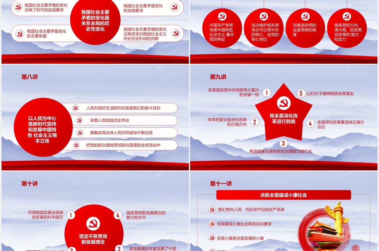 相关领导新时代中国特色社会主义思想三十讲党政党课PPT模板