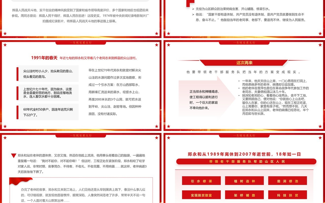 红金简约风先进人物郑永和介绍PPT模板