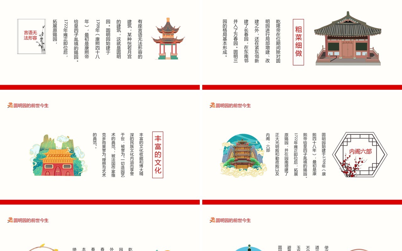 圆明园的前世今生言语无法形容的建筑恍若月宫的建筑是圆明园动态PPT模板