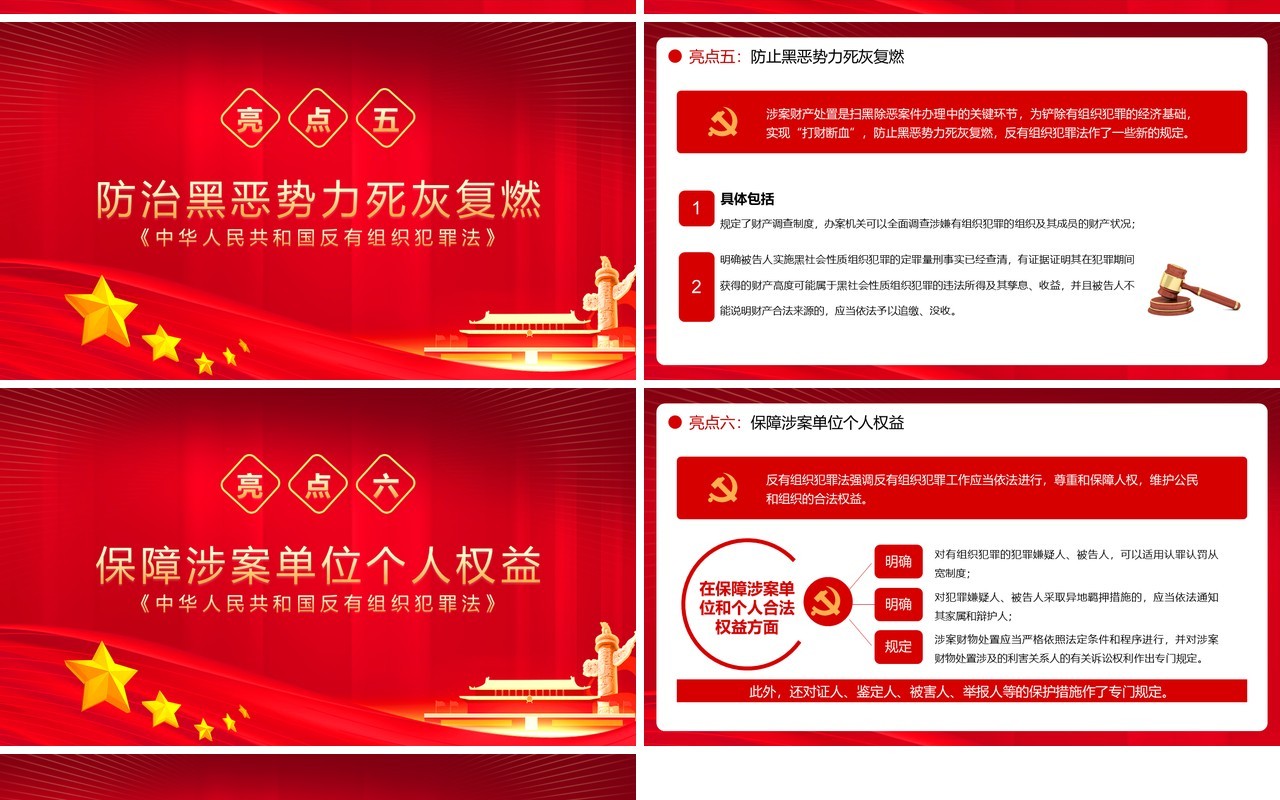 红金简约风反有组织犯罪法解读PPT模板