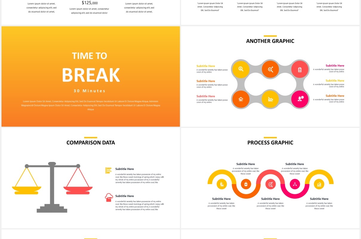 橙色简约商业公司宣传介绍PPT图片排版设计模板Orange - Business Powerpoint Template