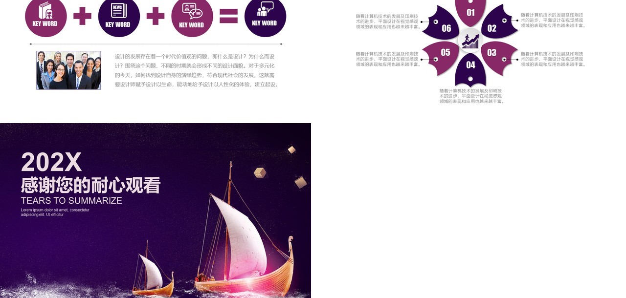 深色年终总结报告PPT模板