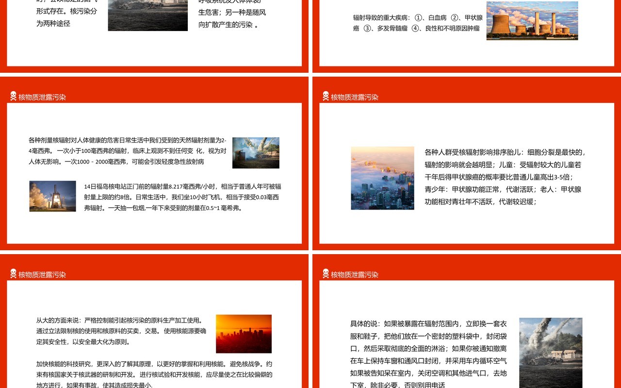 核物质泄露污染核辐射原子尘埃次生污染动态PPT模板